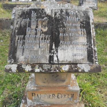 GREEN John Dampier -1926 &amp; Eliza Lucy -1956