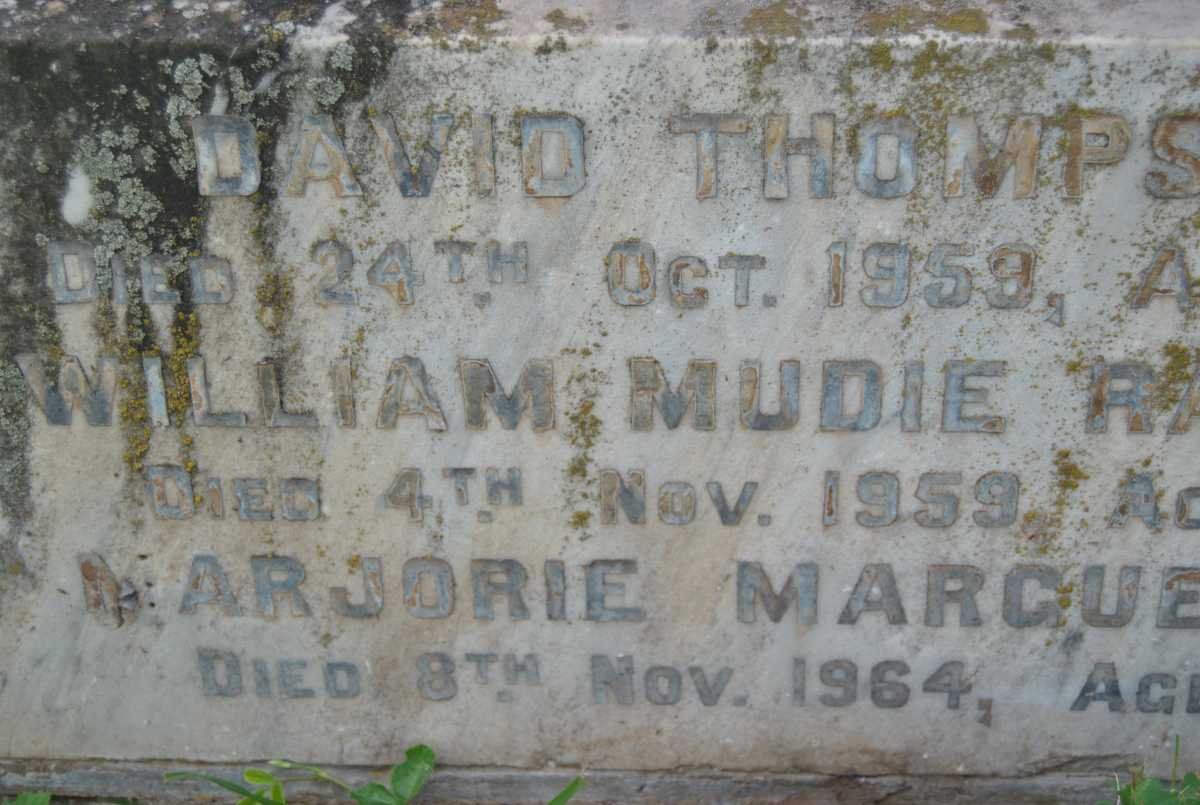 GRAY David Thompson -1959 :: GRAY William Mudie Ranald -1959 :: GRAY Marjorie Marguerite -1964
