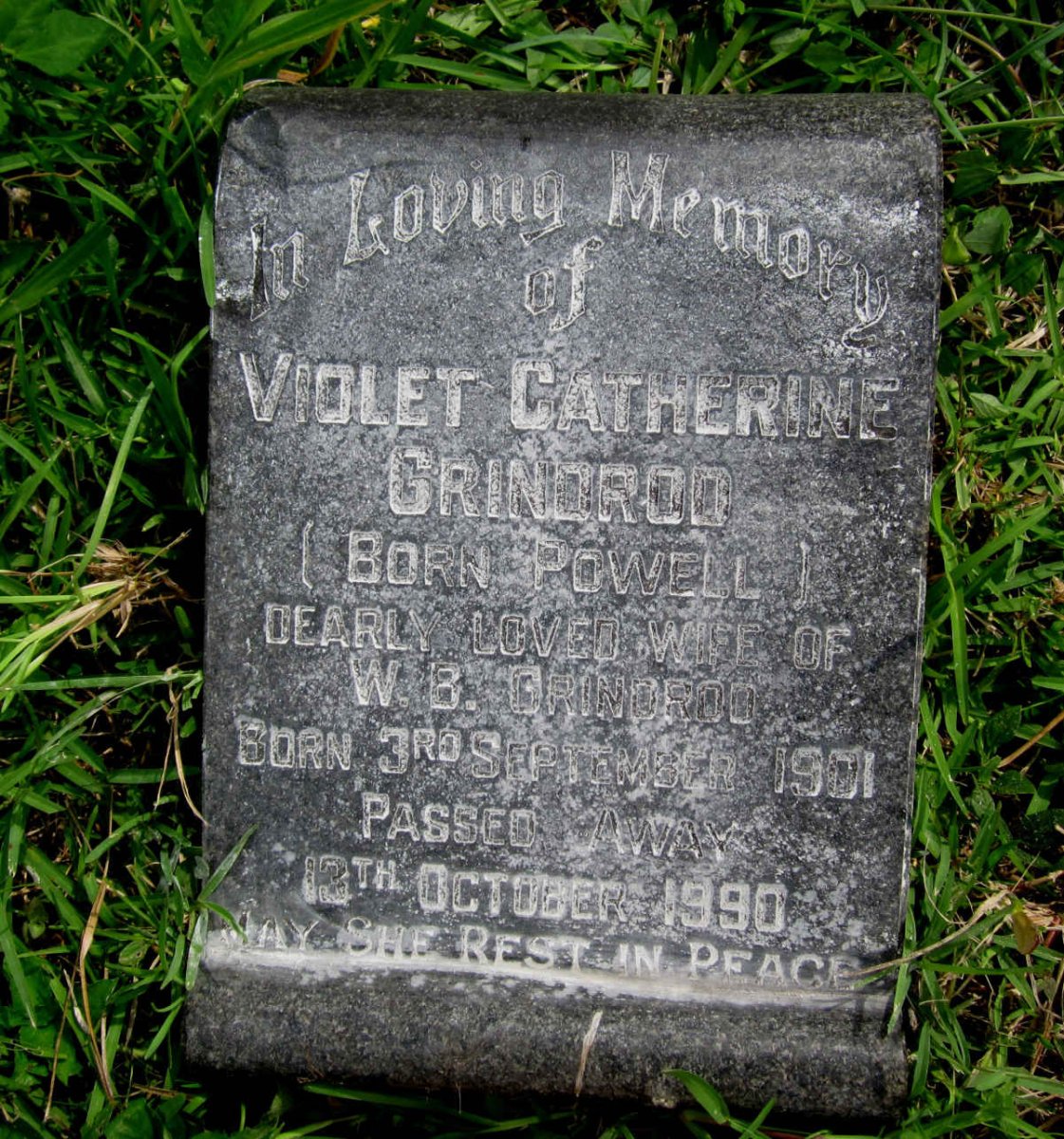GRINDROD Violet Catherine nee POWELL 1901-1990