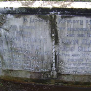GILLESPIE Gavin Elmslie Argo -1948 &amp; Jeane nee GRIEVE -1931 :: GILLESPIE Kenneth Alan Ross 1922-1990