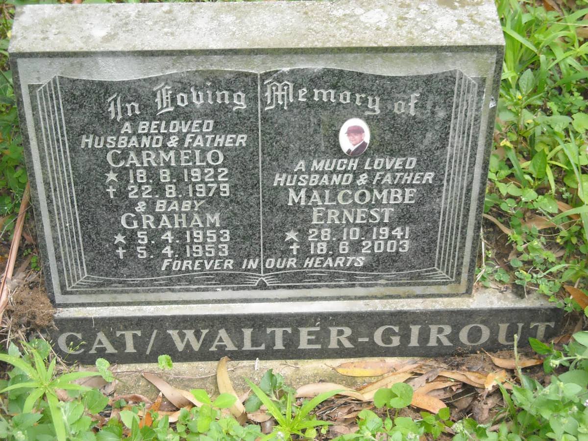GIROUT Malcombe Ernest, Walter 1941-2003 :: CAT Carmelo 1922-1979 :: CAT Graham 1953-1953
