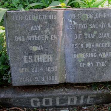 GOLDIE Esther 1893-1980