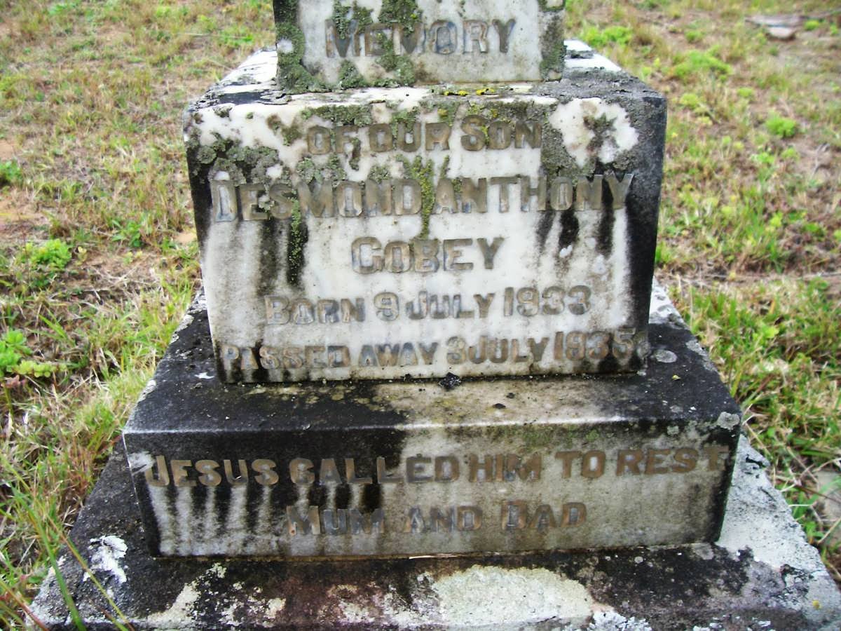 GOBEY Desmond Anthony 1933-1935