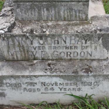 GORDON William Rose -1925 :: GORDON Lavinia Araminta -1936 :: BAYLY Henry John -1930