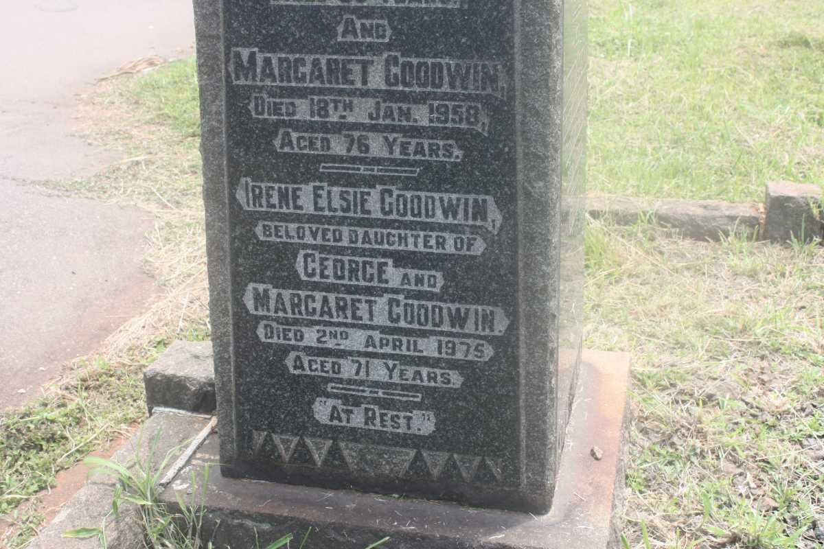 GOODWIN George Henry -1955 :: GOODWIN Margaret -1958 :: GOODWIN Irene Elsie -1975 :: MALCOLM John Lowrie -1932