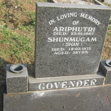 GOVENDER Ariphutri -1967 :: GOVENDER Shunmugam -1973