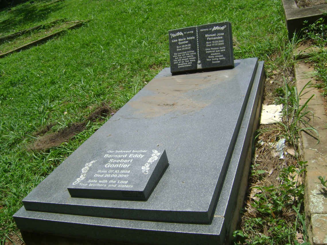 GONTIER Lise Marie Adele 1929-2007 :: FERNANDES Manuel Jose 1940-2005 :: GONTIER Bernard Eddy Seebert 1954-2010