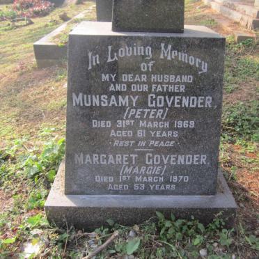 GOVENDER Munsamy -1969 &amp; Margaret -1970
