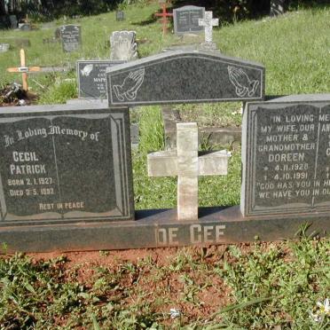 GEE Cecil Patrick, de 1927-1992 &amp; Doreen 1928-1991 :: de GEE Andrew Patrick 1948-1948 :: de GEE Charmaine Patricia 1958-1959