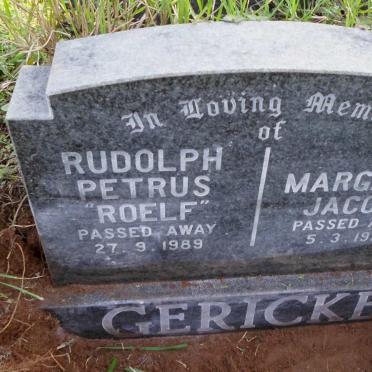 GERICKE Rudolph Petrus -1989 &amp; Margaret Jacoba -1999