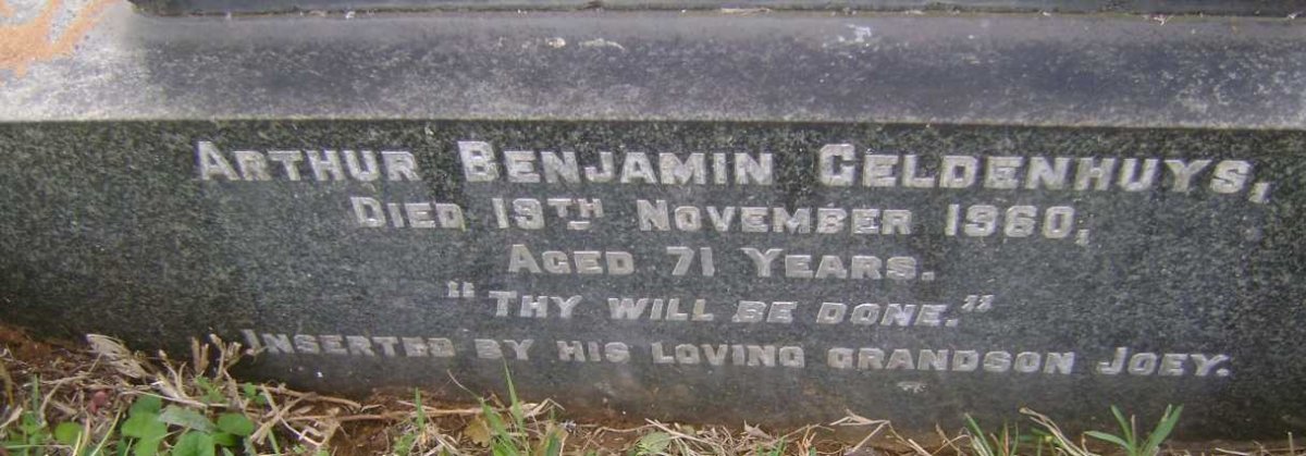 GELDENHUYS Arthur Benjamin -1960