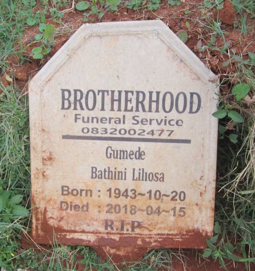 GUMEDE Bathini Liliosa 1943-2018