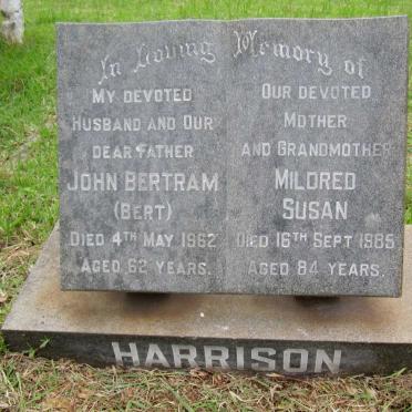 HARRISON John Bertram -1962 &amp; Mildred Susan -1985