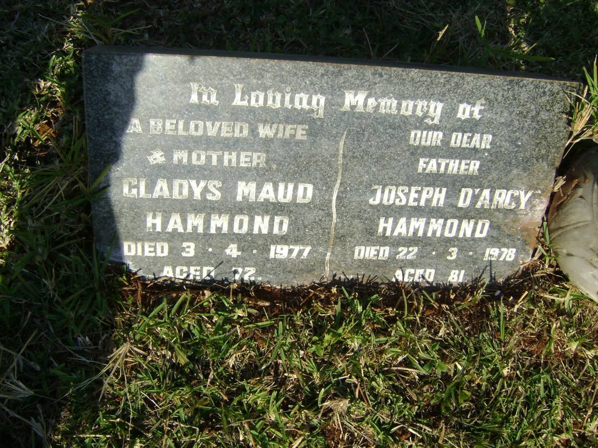 HAMMOND Joseph D'Arcy -1978 &amp; Gladys Maud -1977