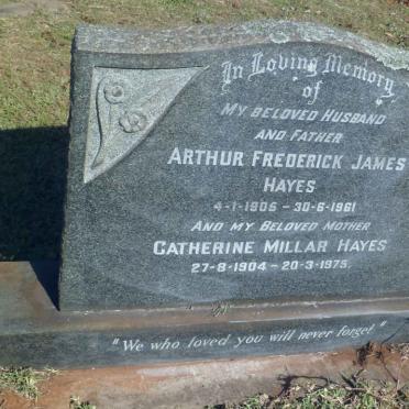 HAYES Arthur Frederick James 1905-1961 &amp; Catherine Millar 1904-1975