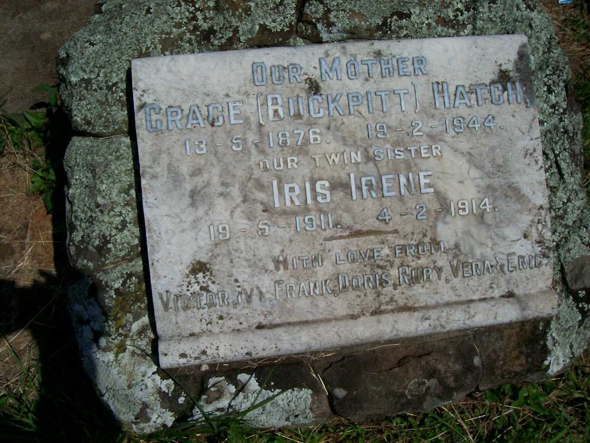 HATCH Grace nee BUCKPITT 1876-1944 :: HATCH Iris Irene 1911-1914