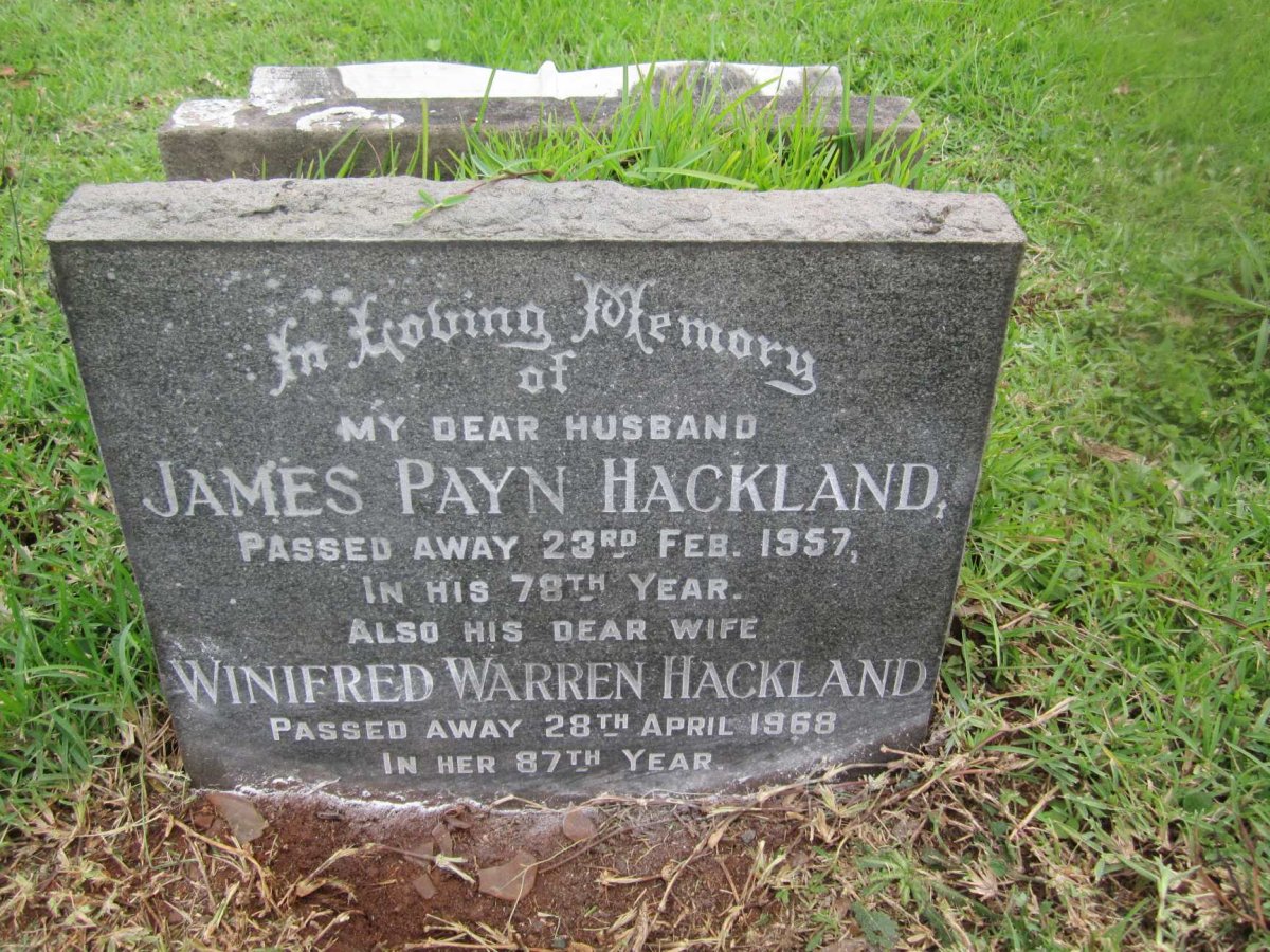HACKLAND James Payn -1957 &amp; Winifred Warren -1968
