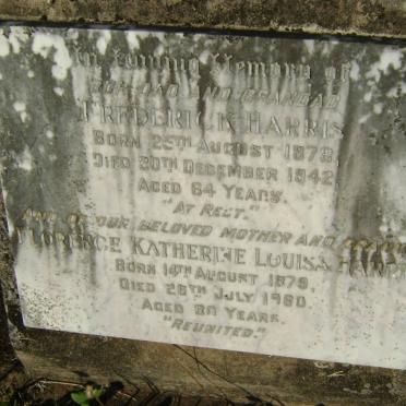 HARRIS Frederick 1878-1942 &amp; Florence Katherine Louisa 1879-1960