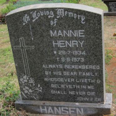 HANSEN Mannie Henry 1934-1973