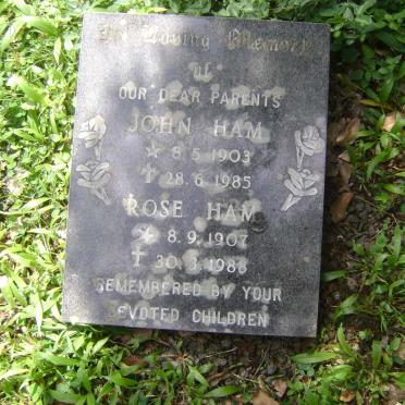 HAM John 1903-1985 &amp; Rose 1907-1988