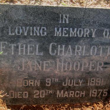 HOOPER Ethel Charlotte Jane 1891-1975