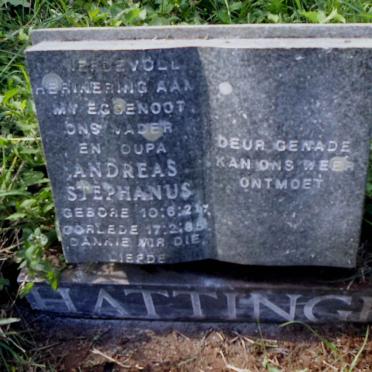 HATTINGH Andreas Stephanus 1921-1985 