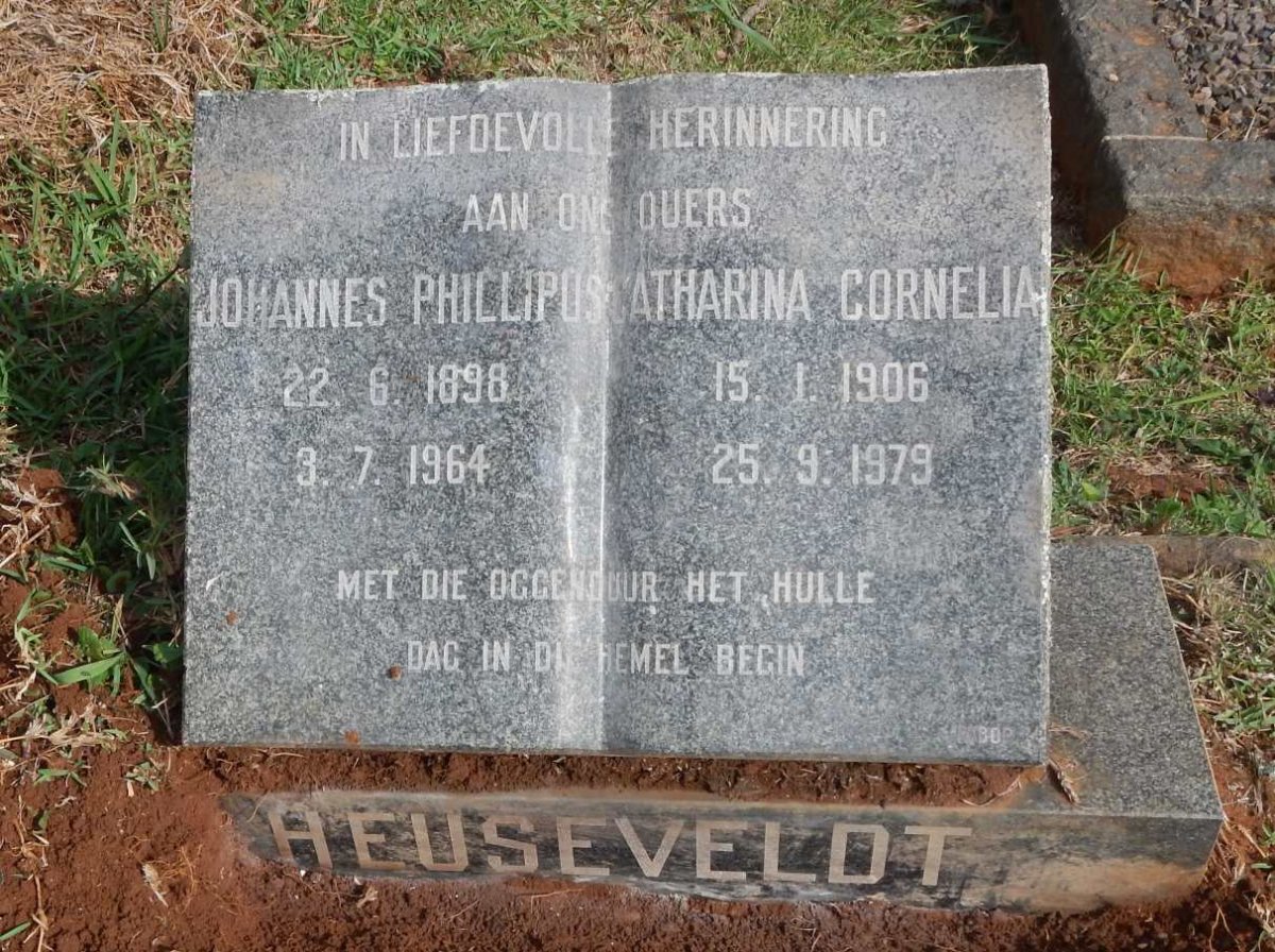 HEUSEVELDT Johannes Phillipus 1898-1964 &amp; Catharina Cornelia 1906-1979