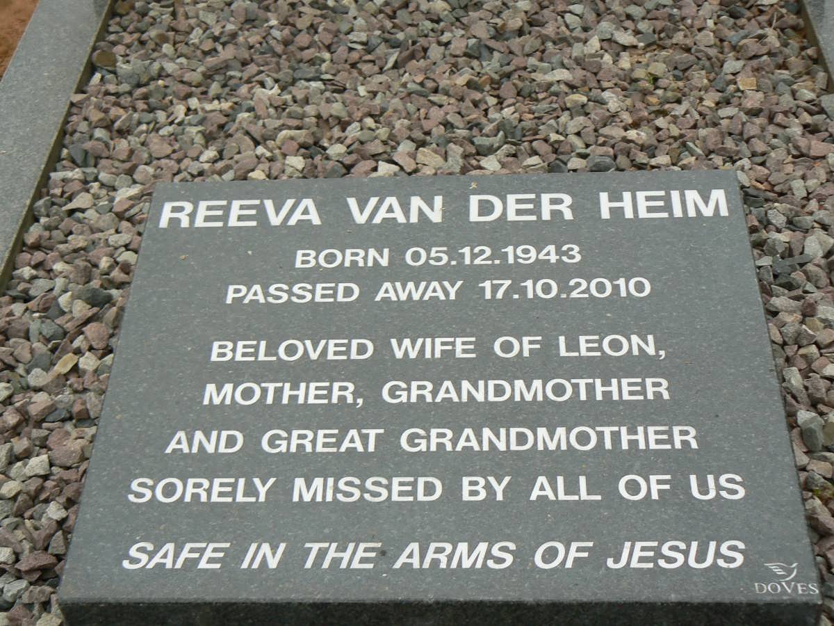 HEIM Reeva, van der 1943-2010