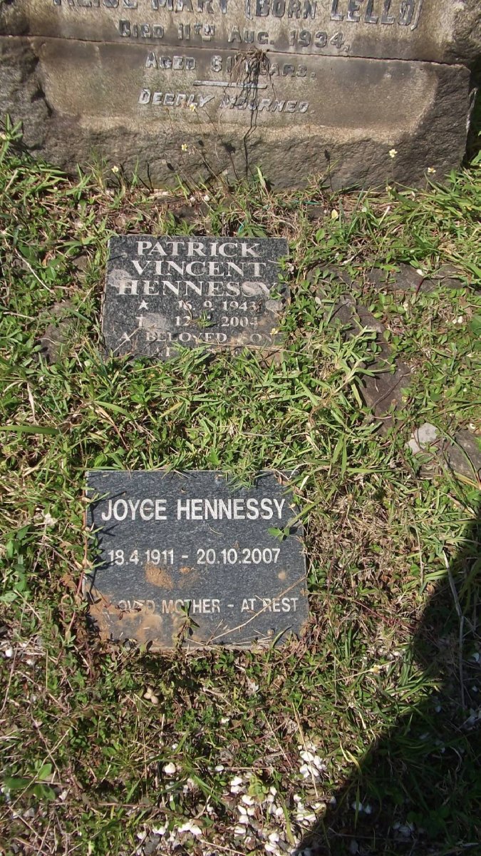 HENNESSY Maurice Vincent -1933 &amp; Alice Mary LELLO -1934 :: HENNESSY Patrick Vincent 1943-2004 :: HENNESSY Joyce 1911-2007