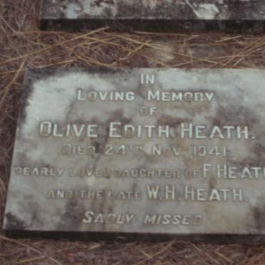HEATH William Henry -1931 &amp; Florence Edith -1960 :: HEATH Olive Edith -1941 :: Hattie May -1914