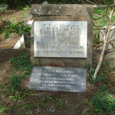 HEEVER A.J., v.d. 1872-1940 :: WILLEMSE C.J.S. 1892-1984