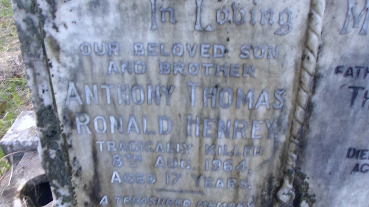 HENREY Anthony Thomas Ronald  -1964