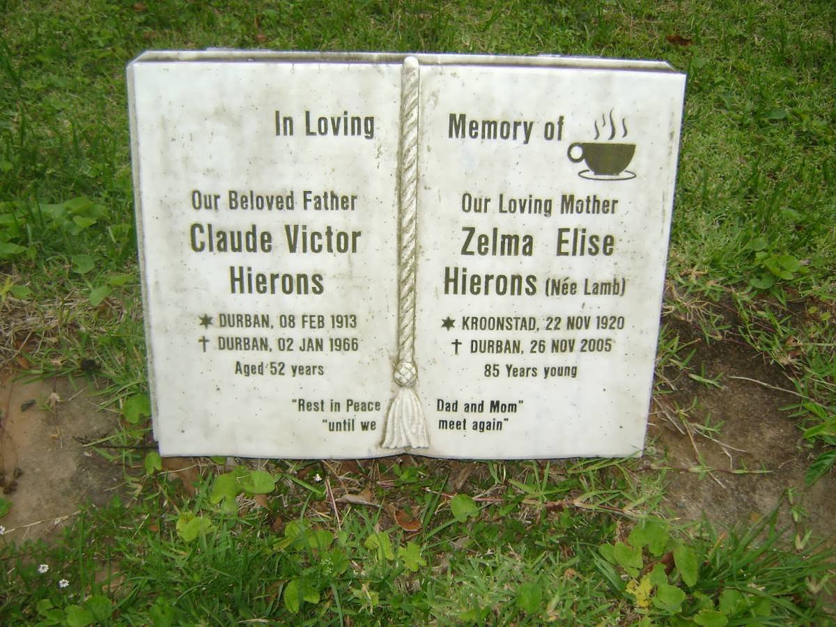 HIERONS Claude Victor 1913-1966 &amp; Zelma Elise LAMB 1920-2005