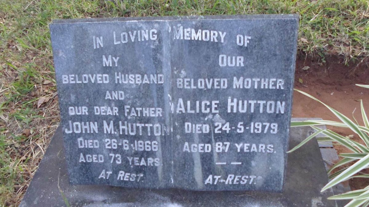 HUTTON John M. -1966 &amp; Alice -1979