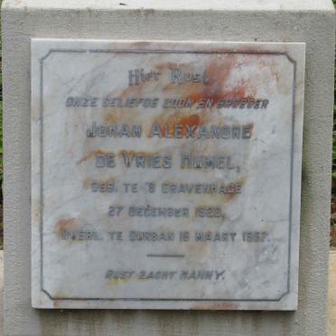 HUMEL Johan Alexandre De Vries 1920-1957