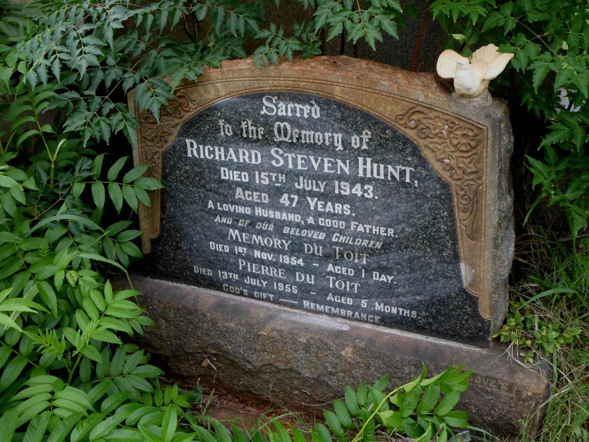 HUNT Richard Steven -1943 :: TOIT Memory, du 1954 :: TOIT Pierre, du -1956