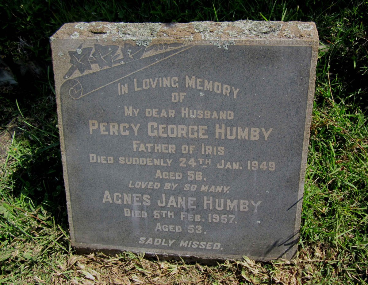 HUMBY Percy George -1949 &amp; Agnes Jane -1957