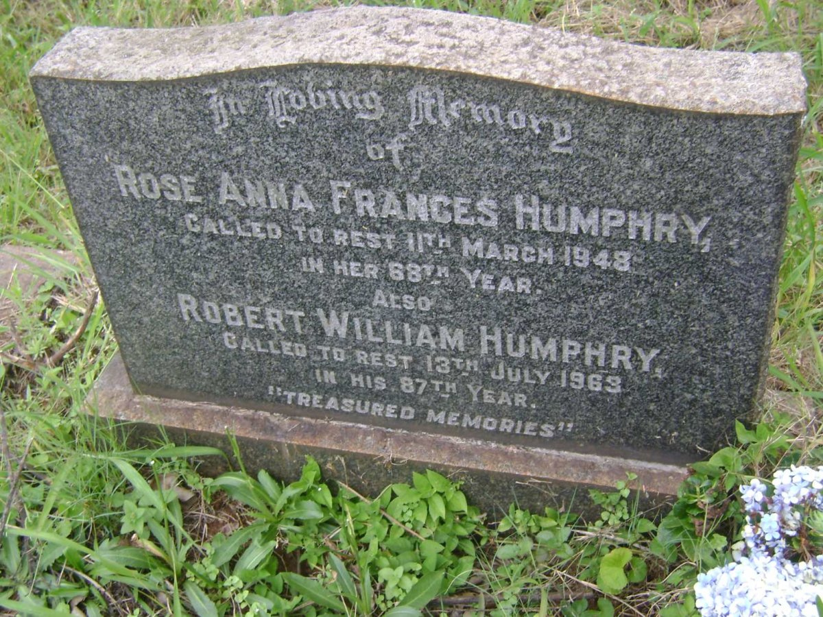 HUMPHRY Robert William -1963 &amp; Rose Anna Frances -1948