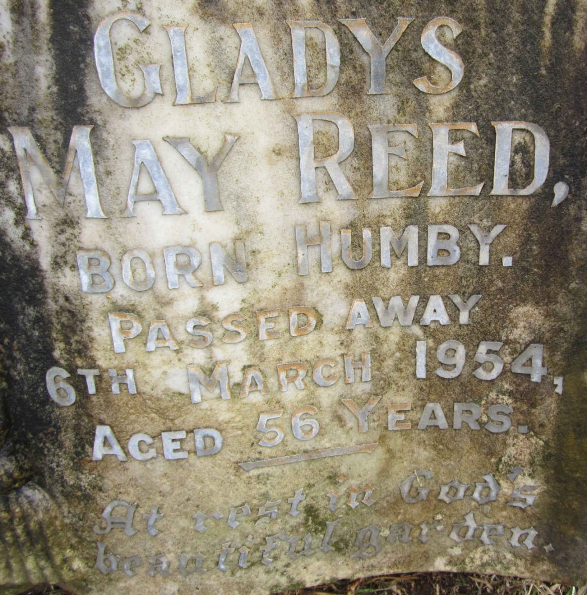 REED Gladys May nee HUMBY -1954