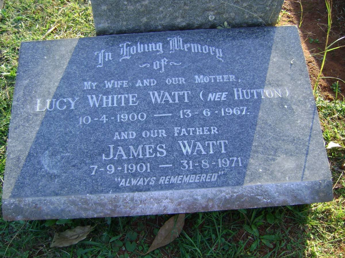 WATT James 1901-1971 &amp; Lucy White HUTTON 1900-1967