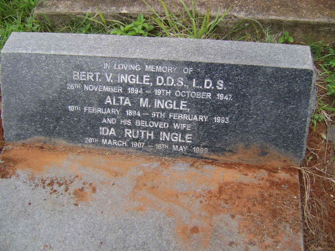 INGLE Bert V. 1894-1947 &amp; Ida Ruth 1907-1999 :: INGLE Alta M. 1894-1993