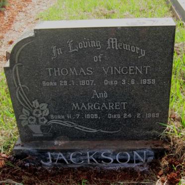 JACKSON Thomas Vincent 1907-1959 &amp; Margaret 1905-1969