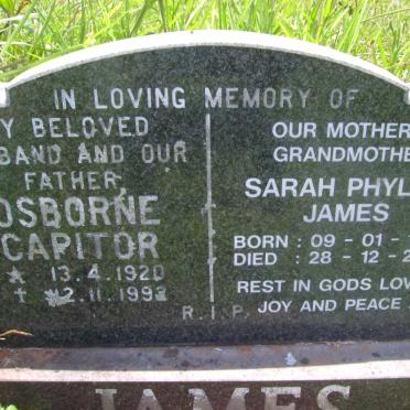JAMES Osborne Capitor 1920-1993 &amp; Sarah Phyllis 1922-2000 
