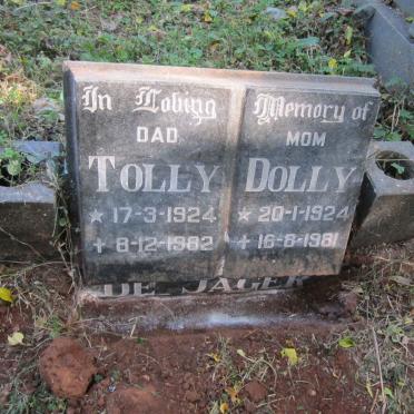 JAGER Tolly, de 1924-1982 &amp; Dolly 1924-1981