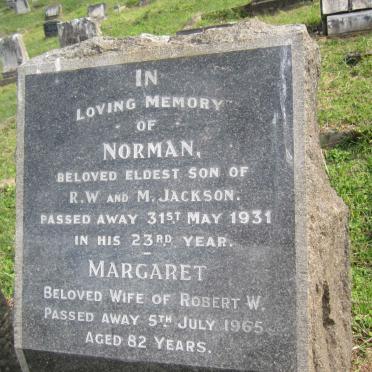 JACKSON Norman -1931 :: JACKSON Margaret -1965