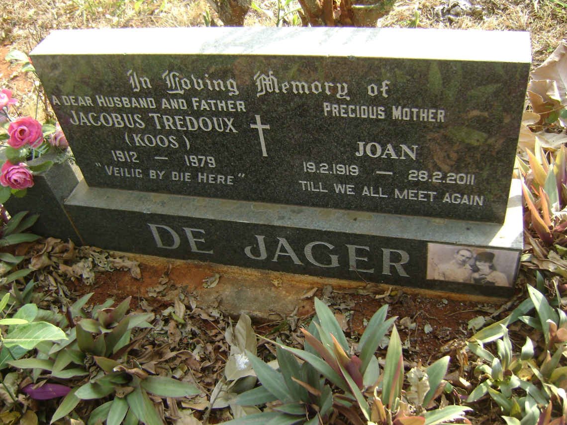 JAGER Jacobus Tredoux, de 1912-1979 &amp; Joan 1919-2011