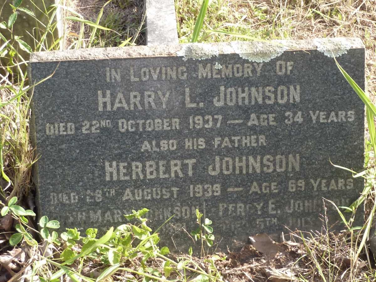 JOHNSON Herbert -1939 :: JOHNSON Harry L. 1937 :: JOHNSON Percy E. -1961 :: JOHNSON Edith Mary -1961