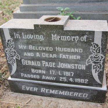 JOHNSTON Gerald Page 1917-1982