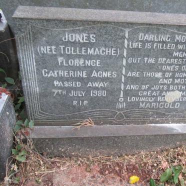 JONES Florence Catherine Agnes nee TOLLEMACHE -1980