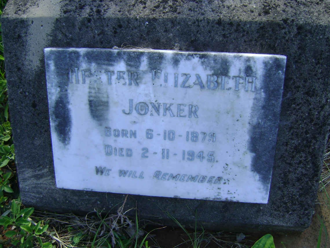 JONKER Hester Elizabeth 1879-1945